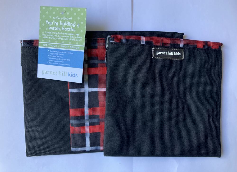 2 Garnett Hill Kids Boys Girls Unisex Sandwich or Snack Bags NEW Plaid Gift